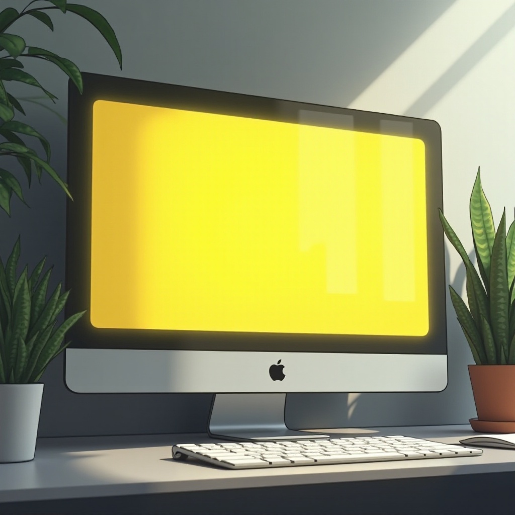 computer screen yellow tint