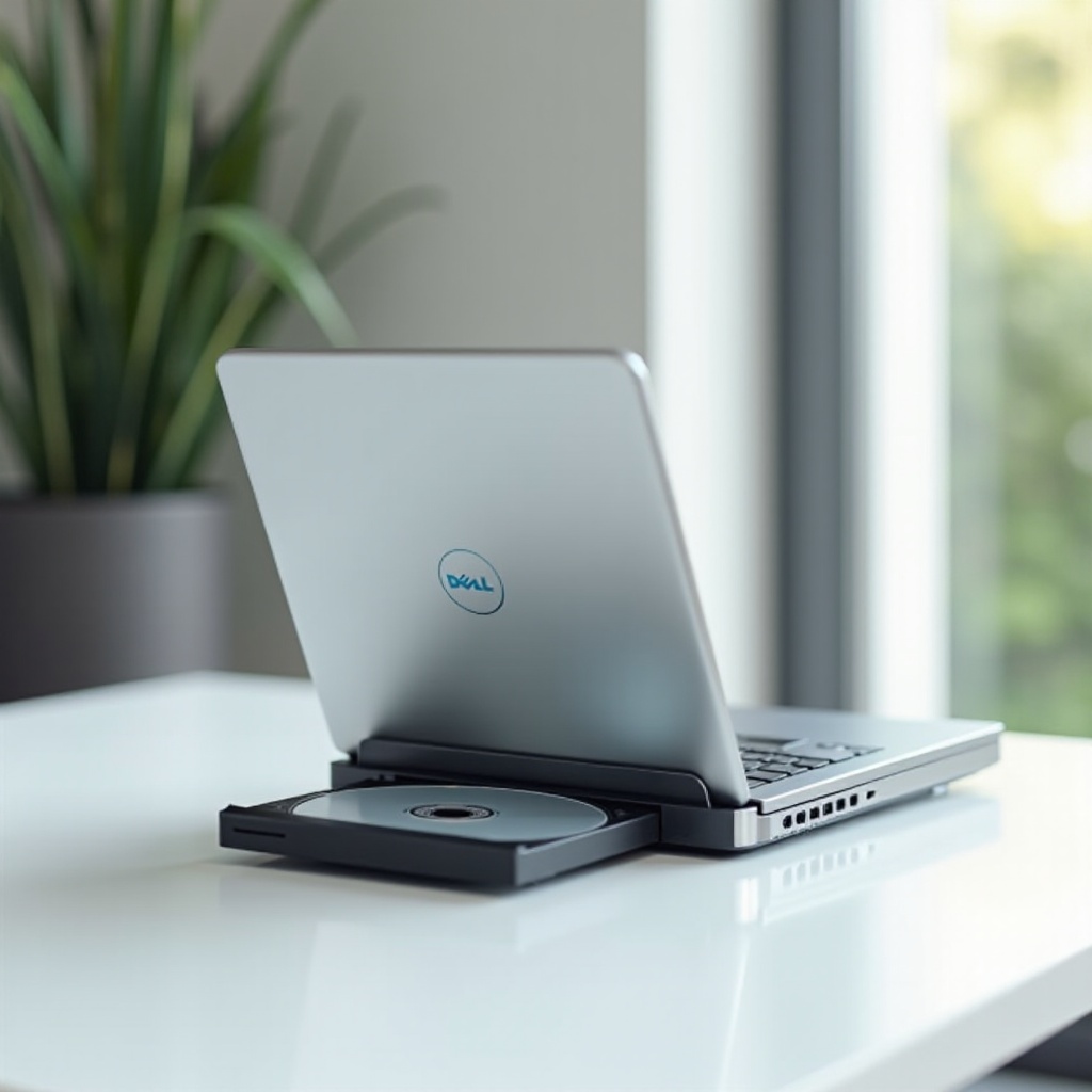 แล็ปท็อป Dell พร้อมไดรฟ์ DVD