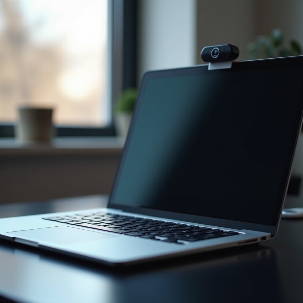 laptop z kamerką internetową i mikrofonem