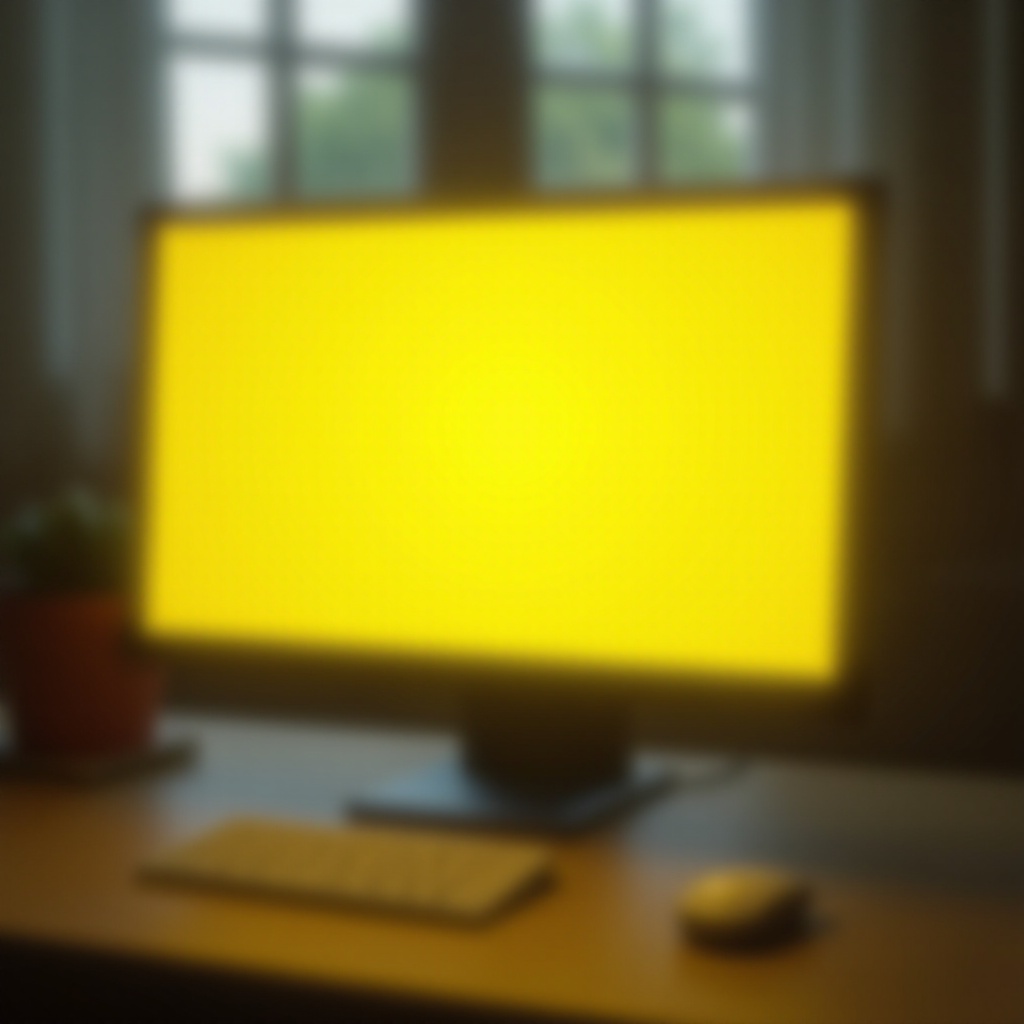 コンピュータ画面の黄色い色合い