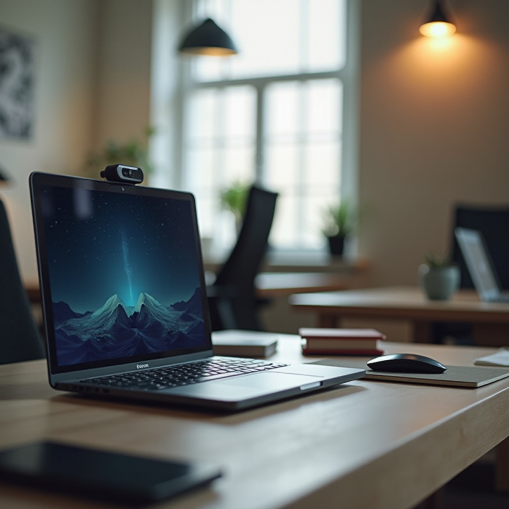 laptop met webcam en microfoon