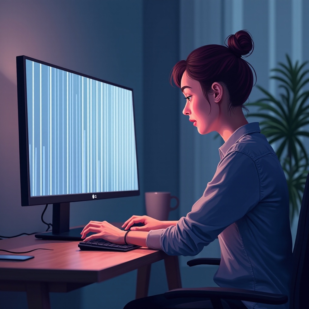 LG 모니터 수직선