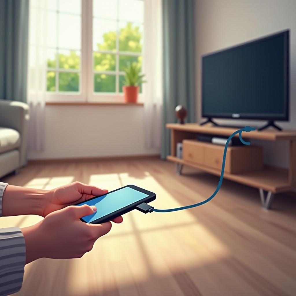 전화기를 TV USB에 연결