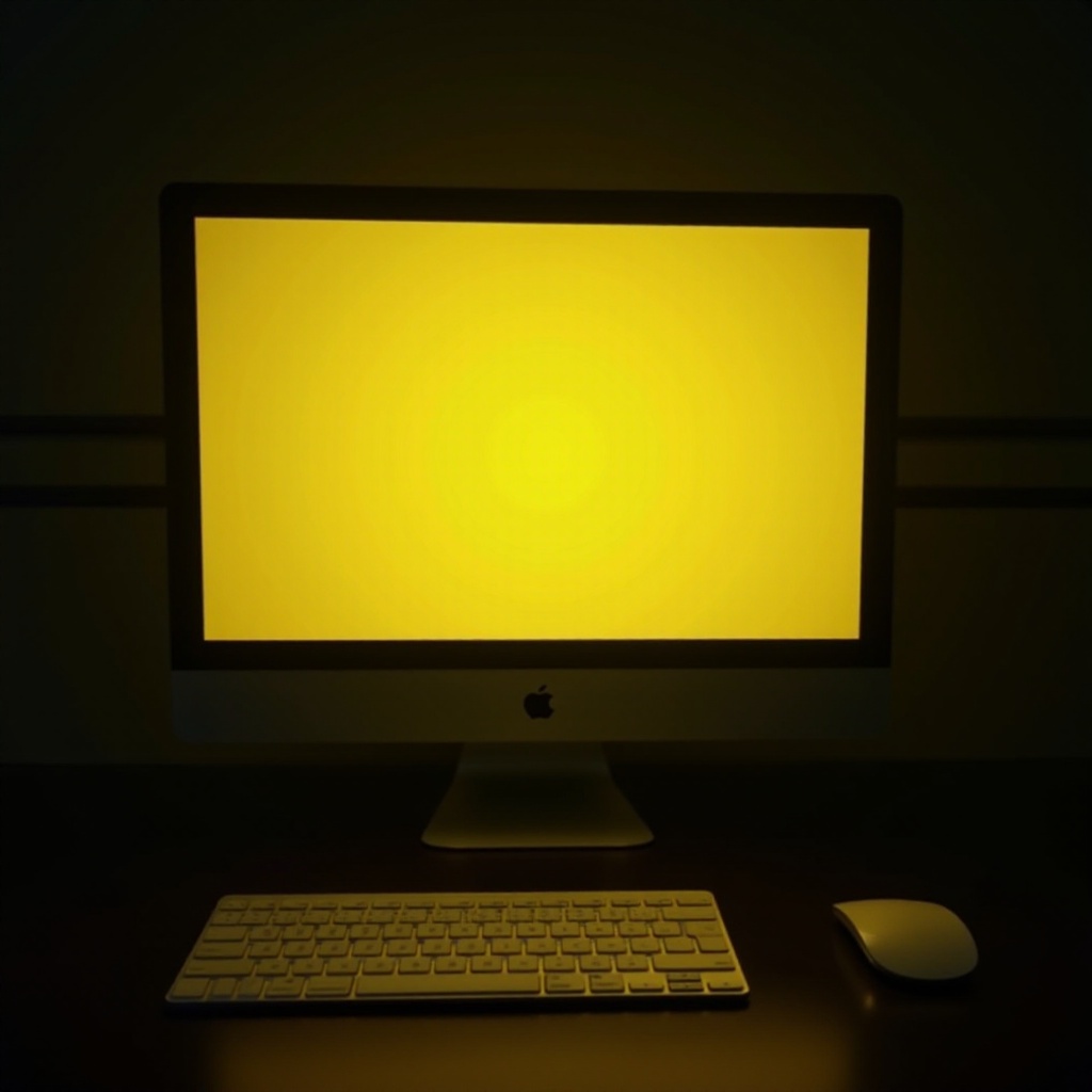 コンピュータ画面の黄色い色合い