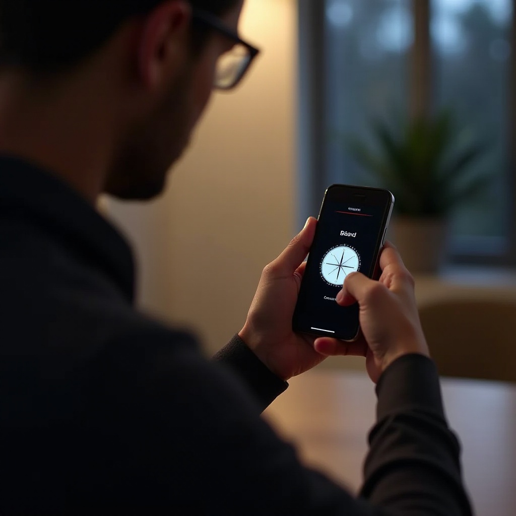 iPhoneのコンパスを校正する